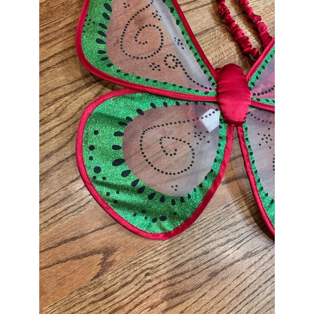 Gymboree Butterfly Fairy Wings Costume Red Green Glitter One Size Dress Up